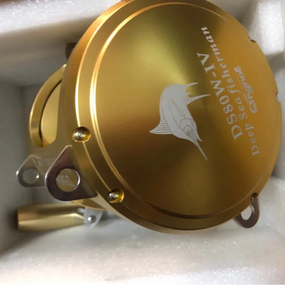 Hochleistungs-CNC-Angelrolle mit 2 Geschwindigkeiten und 130 LB maximaler Bremskraft für Salzwasser-Trolling und Jigging, ideal für Riesen-Thunfisch und Marlin, 80W 130W – Detail 11