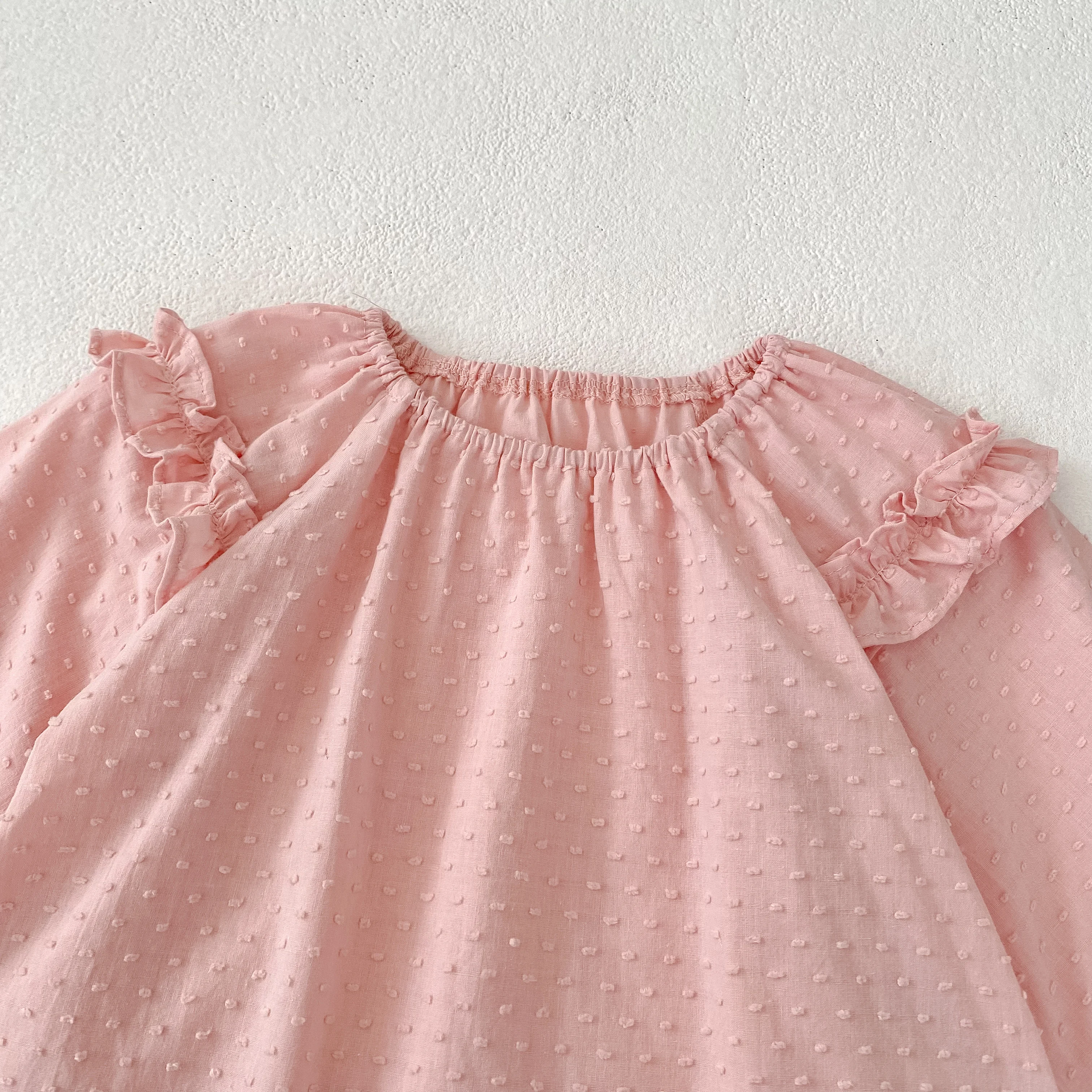 ملابس أطفال خريفية جديدة لعمر 0-3 سنوات، فستان وردي أنيق بأكمام طويلة للفتيات الصغيرات، أكمام فقاعية رائعة #6