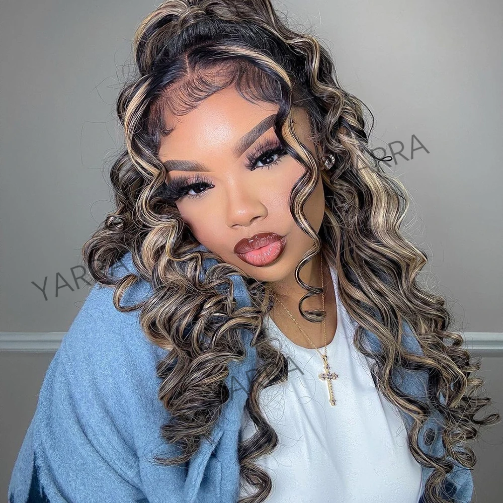 Blonde Highlight Wig 13x4 Lace Frontal Wigs For Black Women 180 Density Body Wave 13x6 Human Hair Wigs Brazilian Remy Human Hair