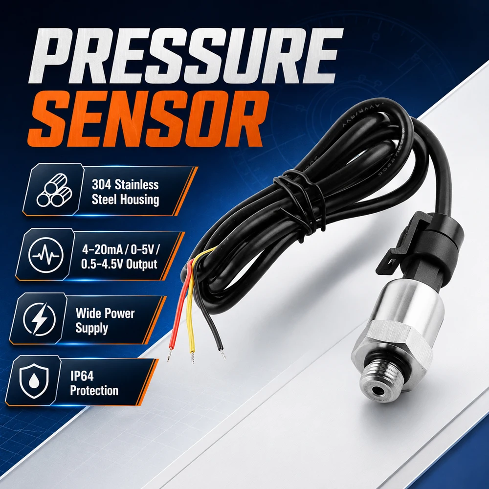 High Precision Vacuum Negative Pressure Transmitter Gas Pressure Sensor -100kPa~0kPa  -100kPa~100kPa G1/4 Thread 0-5V Output