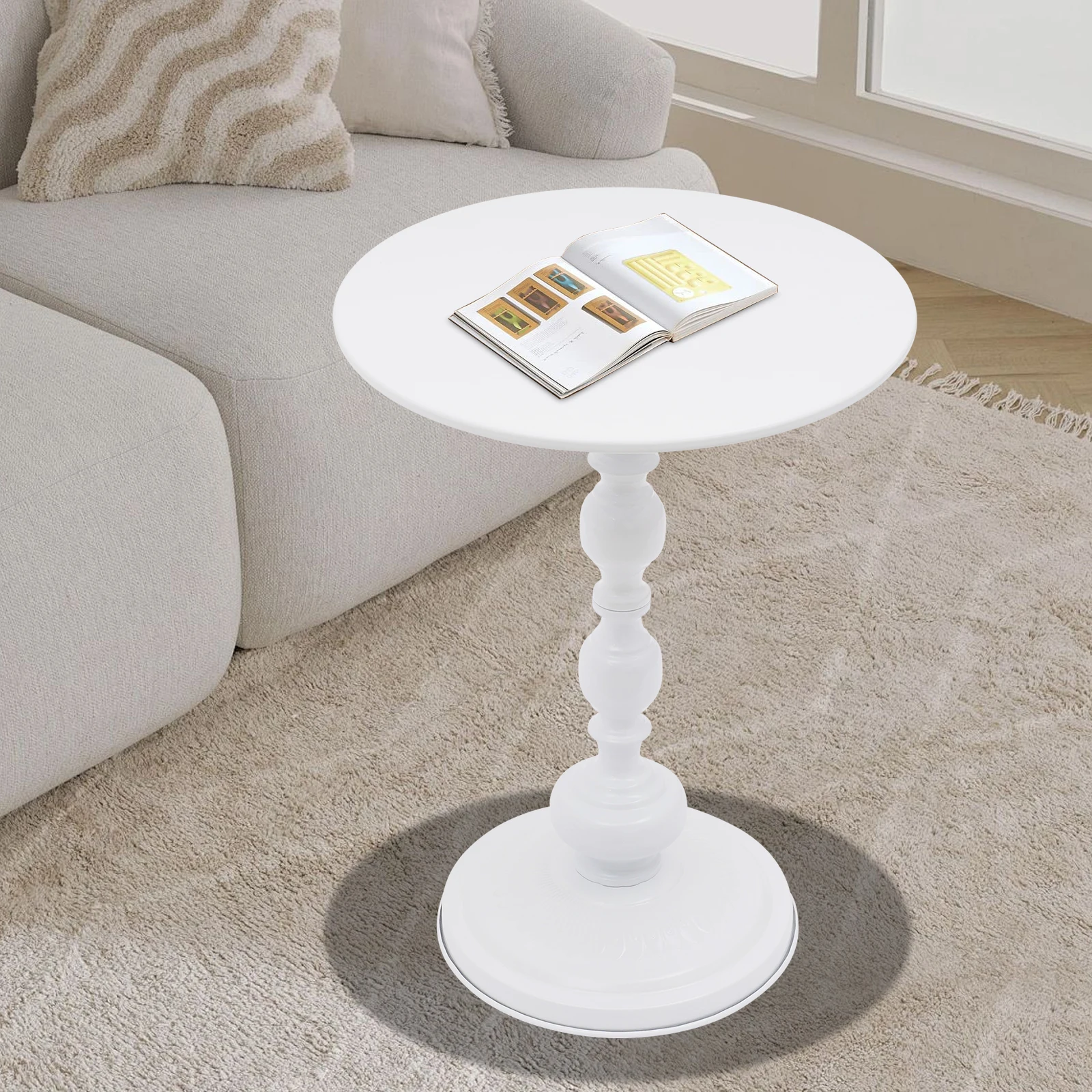 Round End Side Table Modern Floor Standing Side Table for Living Room Bedroom