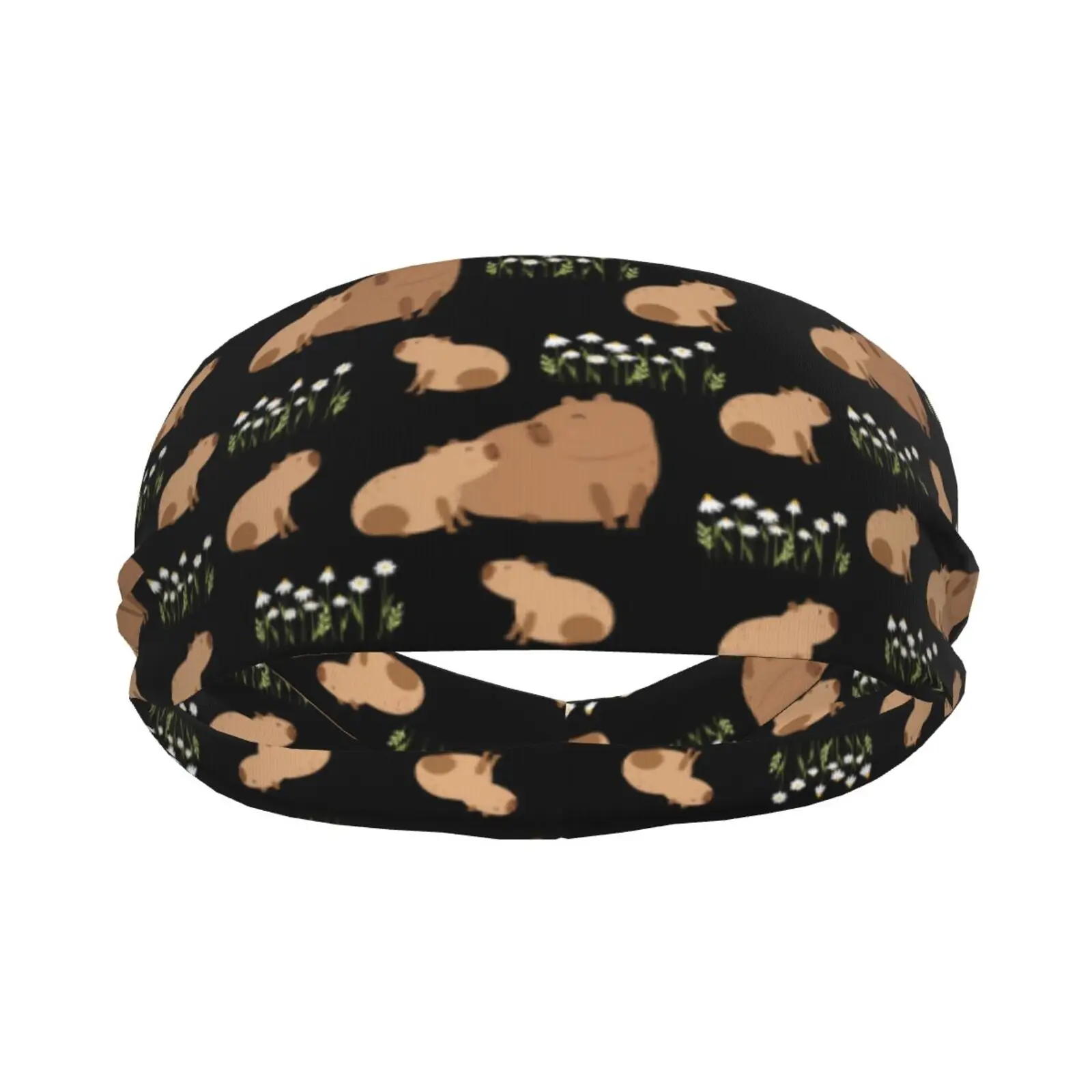 Capybara Pattern Elastic Hair Band Yoga Headband Makeup Hair Hoop Headwrap