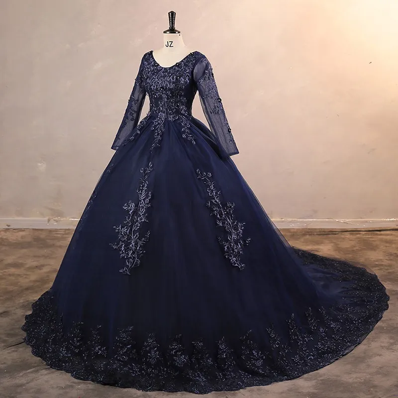 2023 Autumn New Longsleeve Quinceanera Dresses Elegant Lace Party Dress Luxury Ball Gown Real Photo Prom Dress For Girls