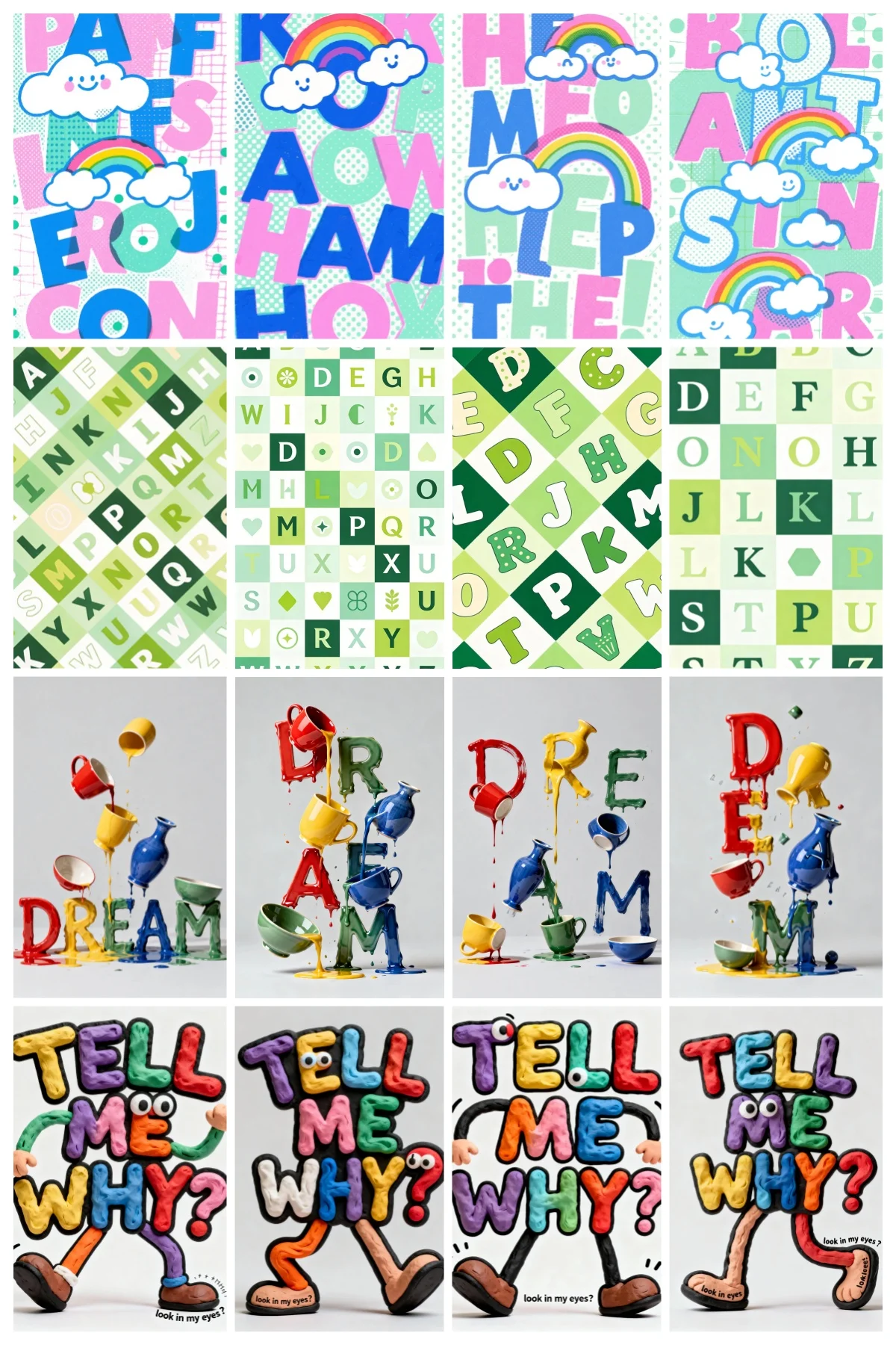 

3D Cartoon Letter Door Sticker Self Adhesive Removable Colorful Alphabet DREAM Door Wrap Peel and Stick Door Decal for Kids Room