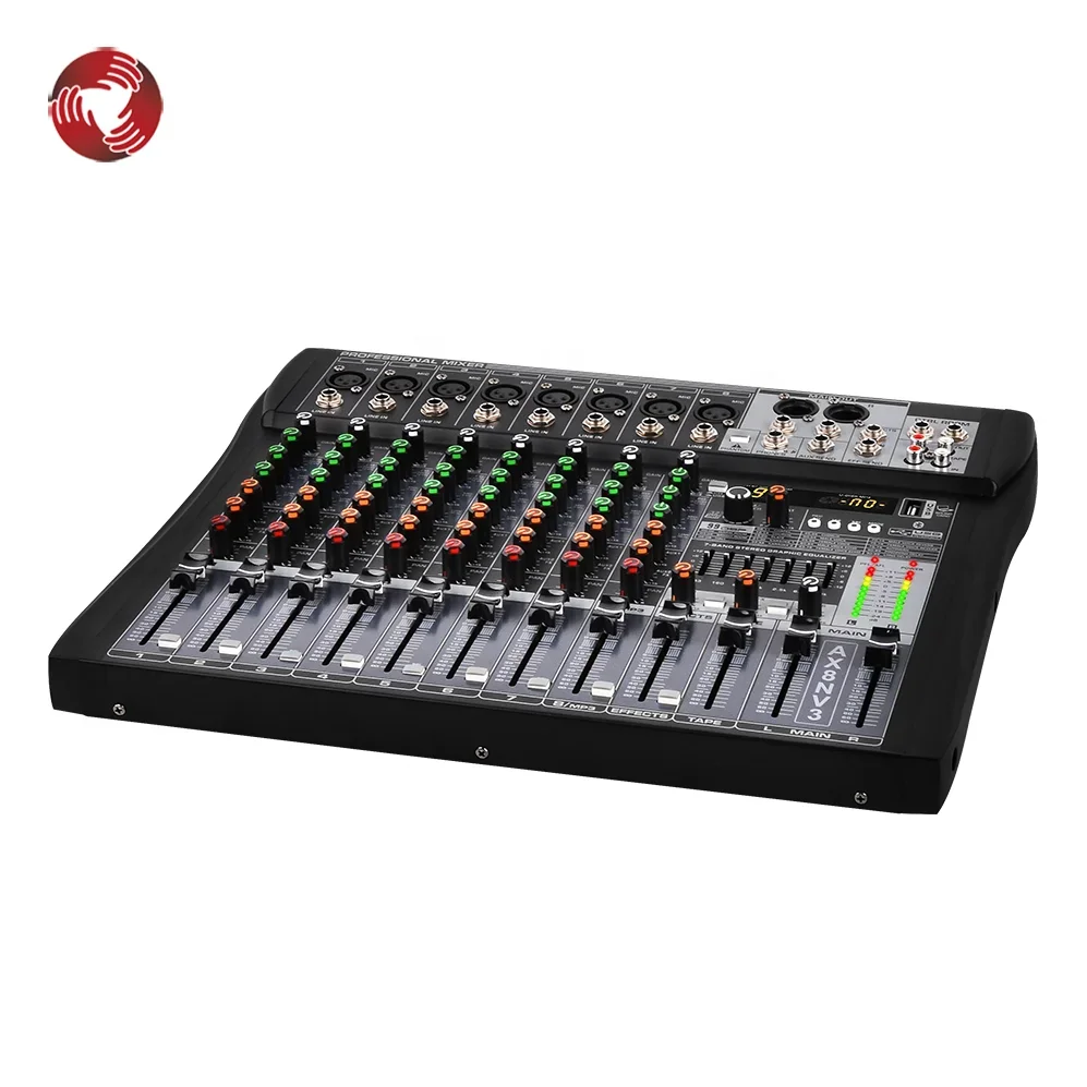 

Professional 8CH mixer USB sound card audio 99 DSP audio mixer console prices