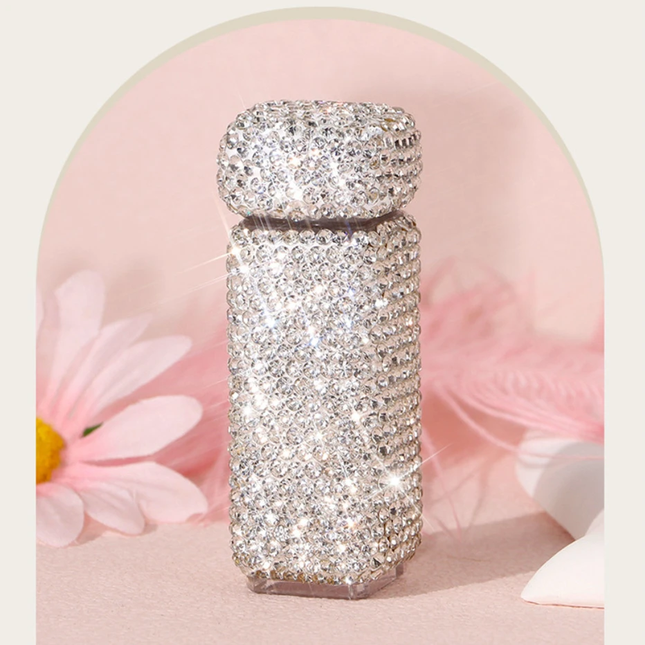 Acrylic Cosmetic Bottle With Rhinestone Refillable Makeup Container Travel Portable Emulsion Empty Lotion Bottle