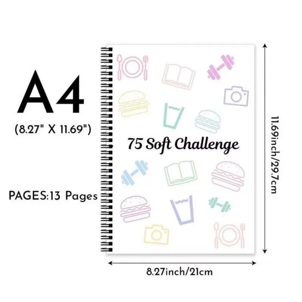 

75 Sheets Challenge Planner Notebook Hardcover Editable Soft Challenge Planner Multiple Functional Calendar Planner