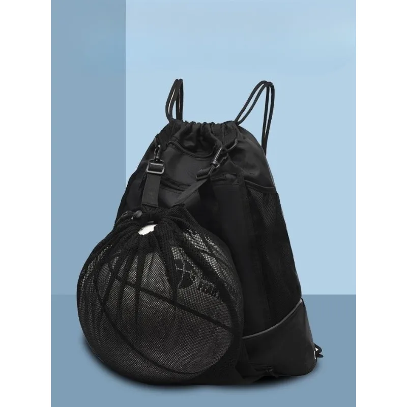 

Прочный рюкзак из нейлоновой сетки на шнурке для занятий спортом — баскетбол, футбол, волейбол, тренажерный зал, йога — идеально подходит для активного отдыха