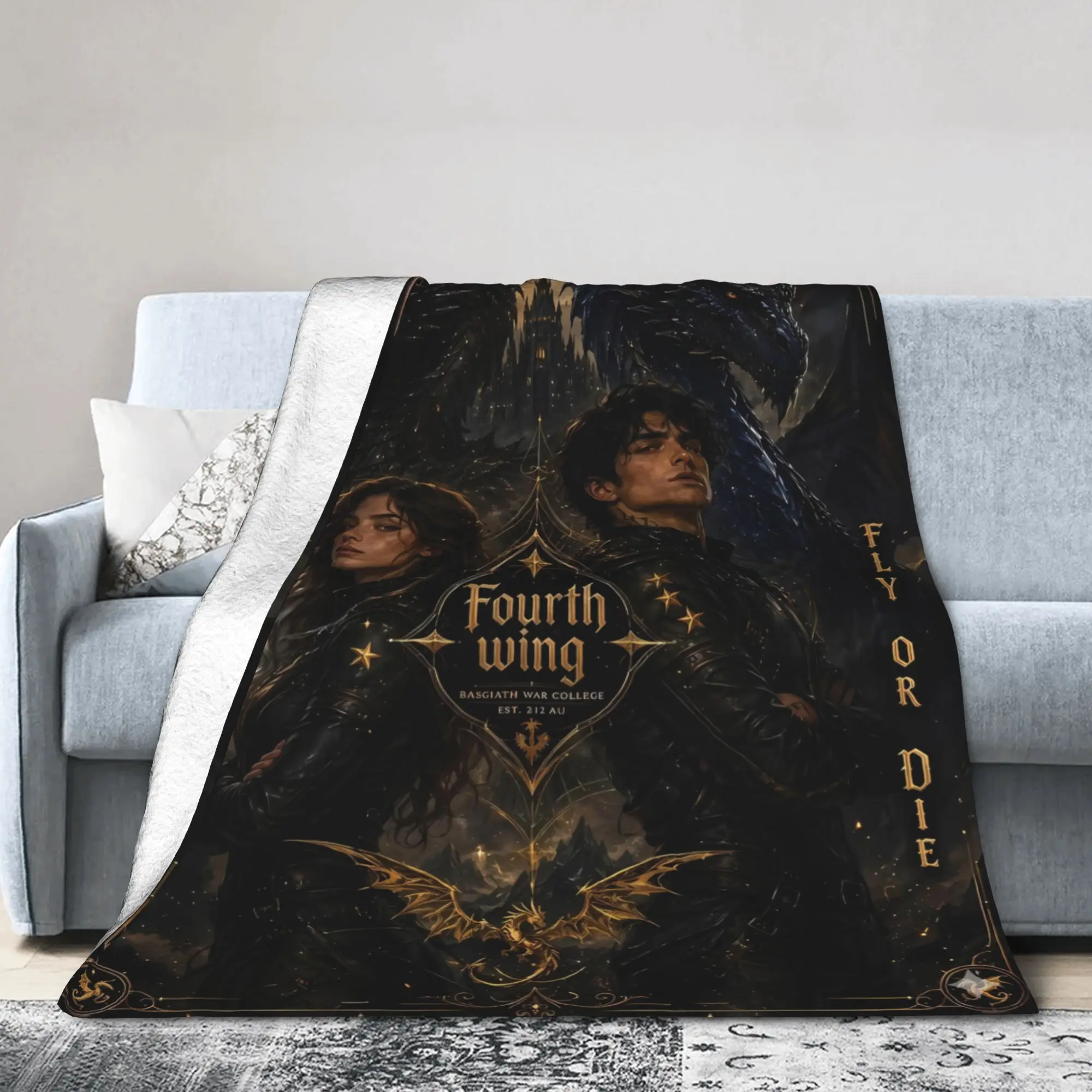 F-Fourth W-Wing Dragon Plush Blankets Girls Boys  Flannel Throw Blanket For Couch Chair Sofa Bed Warm Soft Bedspread Gift Idea