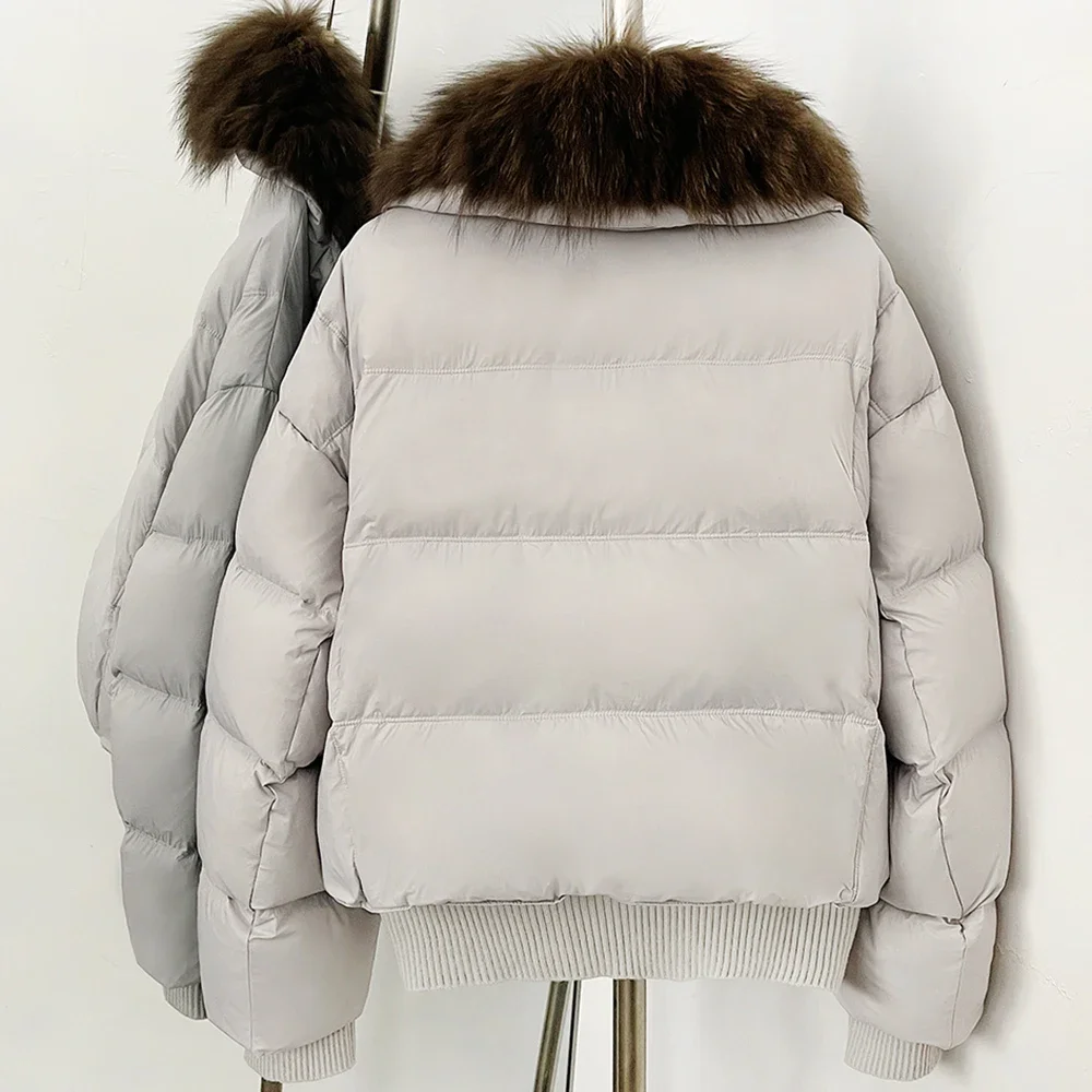 OFTBUY New Winter Clothing Female Duck Down Jacket Women Natural Fur Coat Short Warm Fashion Casual Fur Collar Puffer Outerwear