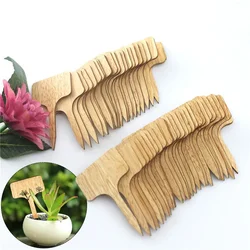 5/10/20/30PCS T-Type Bamboo Plant Labels Eco-Friendly Wooden Plant Sign Tags Garden Markers for Bonsai Seed Potted Herbs Flowers