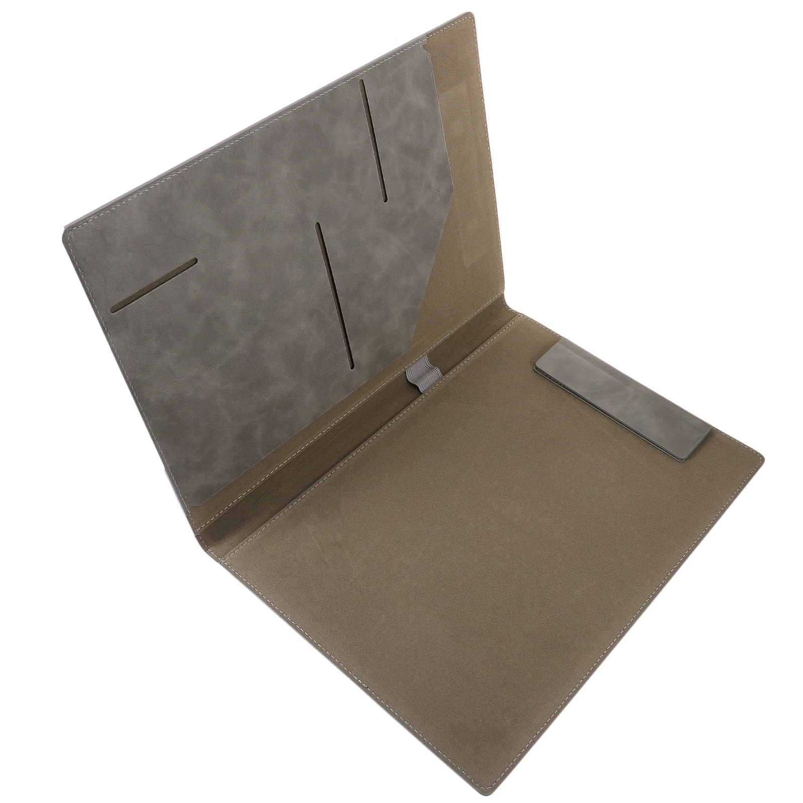 

Portfolio Organizer Documents Folder Pu Binders Desk File Holder Gray Wear Small Office Study Multi-functional
