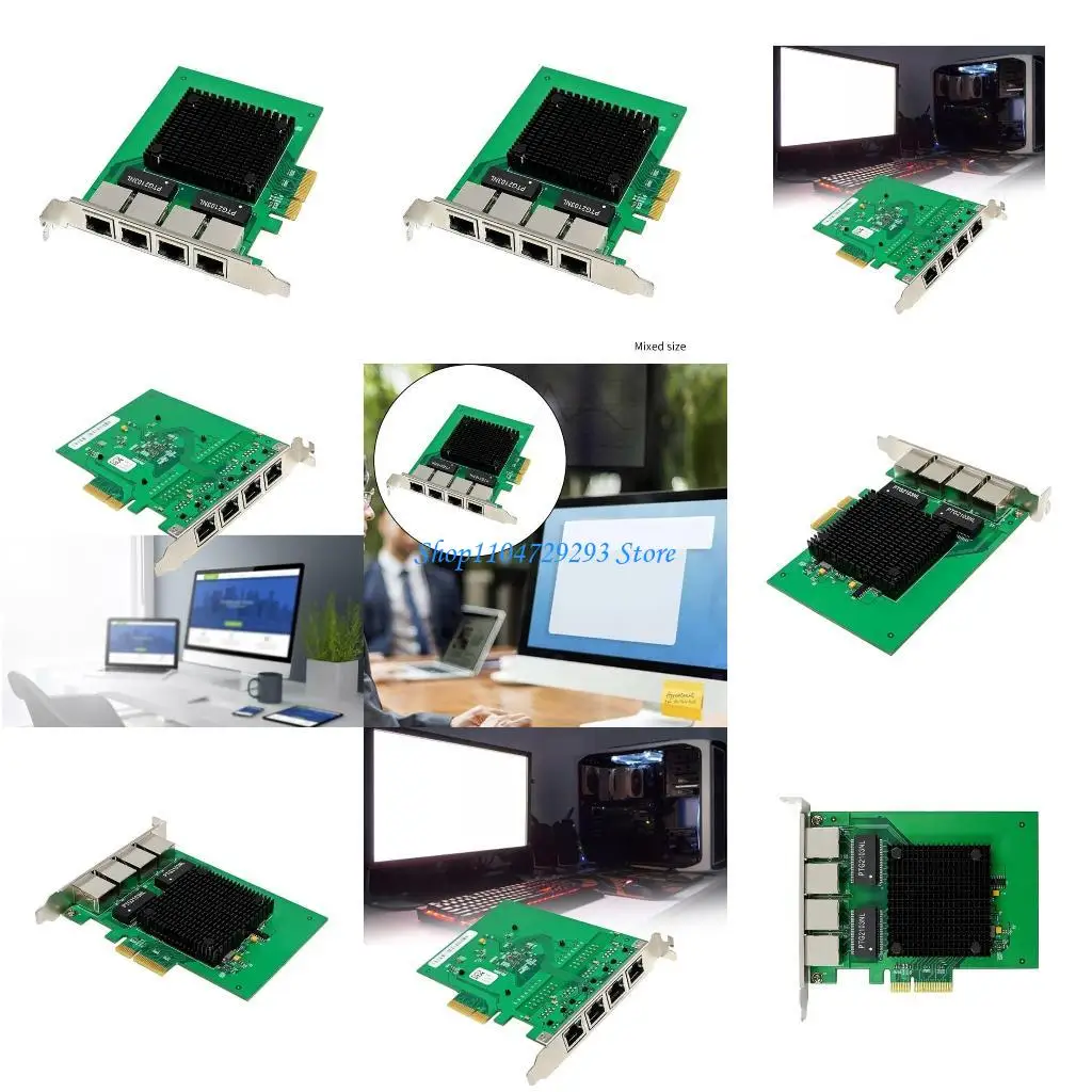 

Y2GD Ethernet Card 2.5Gbps PCIE 4xRj45 Port Ethernet Networking Expansion