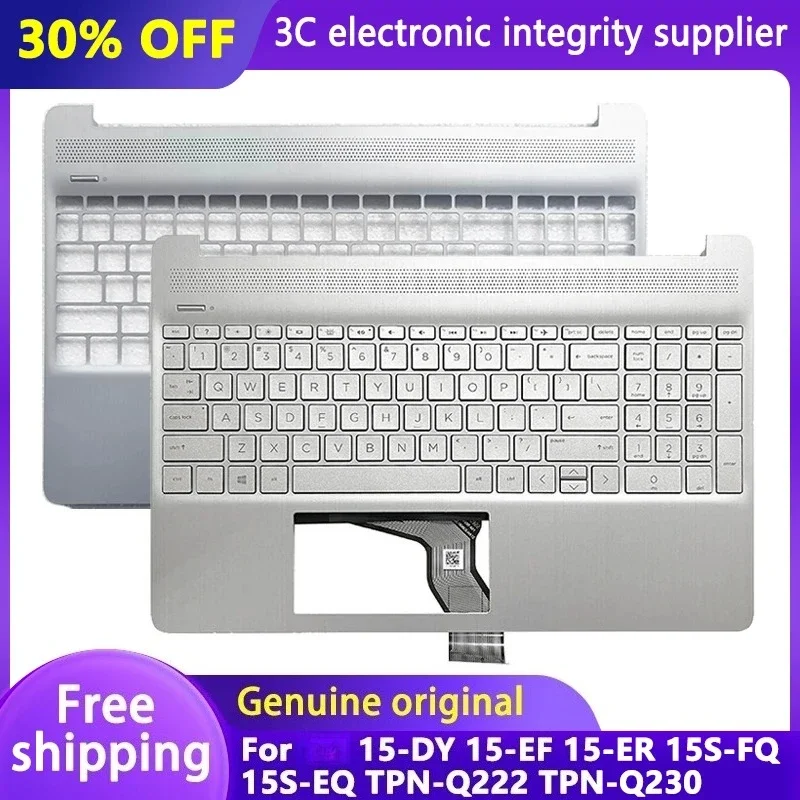 

Новая клавиатура США с подсветкой для 15-DY 15-EF ER 15S-FQ EQ TPN-Q222 TPN-Q230, верхняя крышка упора для рук, верхний чехол L63578-001 L63579-001