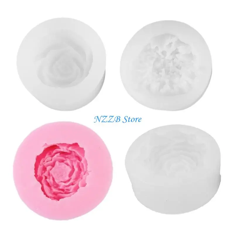 

T21F Rose Peony Flower Carnation Epoxy Mold Making Soap Melt Resin Home Decorations
