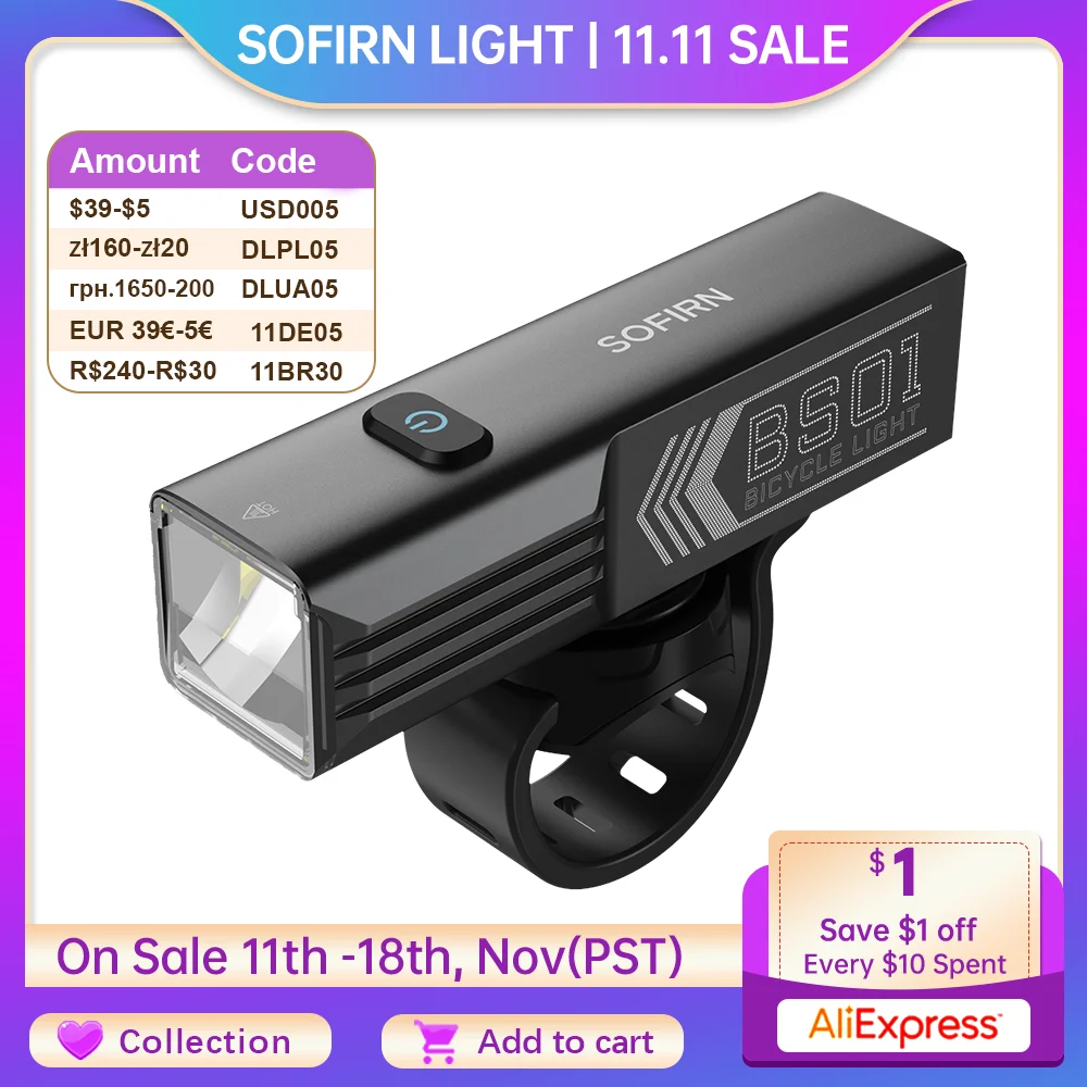 Sofirn BS01 Bicycle Light IP65 Waterproof 2000LM Bike 5000mAh Battery Flashlight USB Charging Brightness Adjustment MTB Light