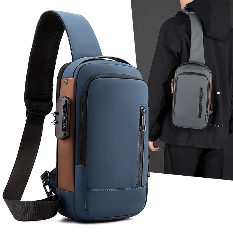 New Model Business Men's Chest Bag - Large Capacity Casual Crossbody Bag with USB Charging Function - Single Shoulder Bag