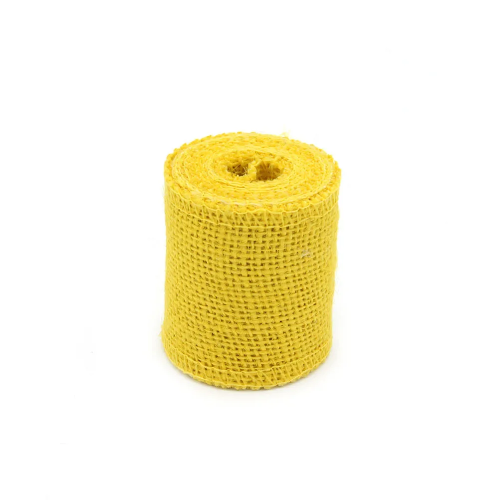 

2M Yellow Jute Ribbon Roll Christmas Decoration Craft Wraps Wreaths Diy Party Supplies Burlap Ribbon Jute Burlap Roll