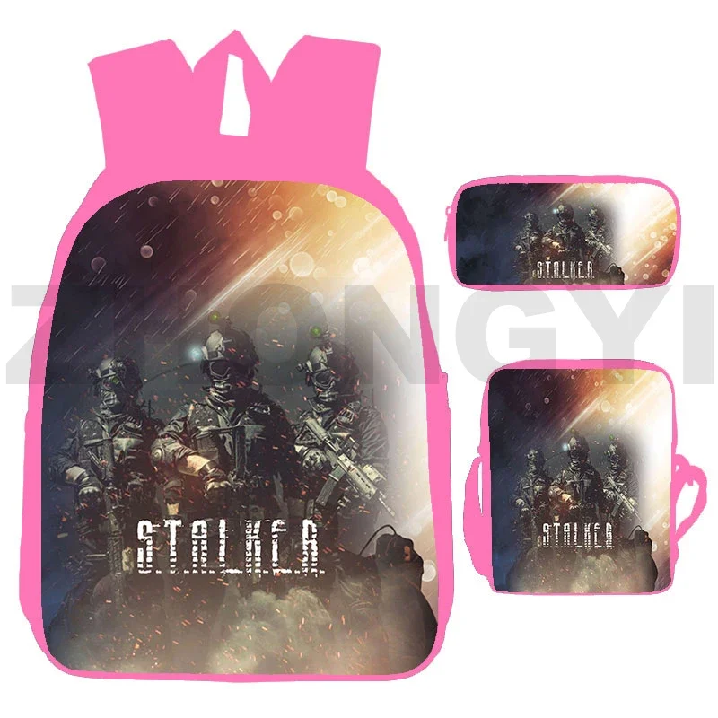 3D Print Shooting S.T.A.L.K.E.R. 2 Heart of Backpack College Kindergarten Daily Canvas Schoolbag Fashion Female Office Supplies