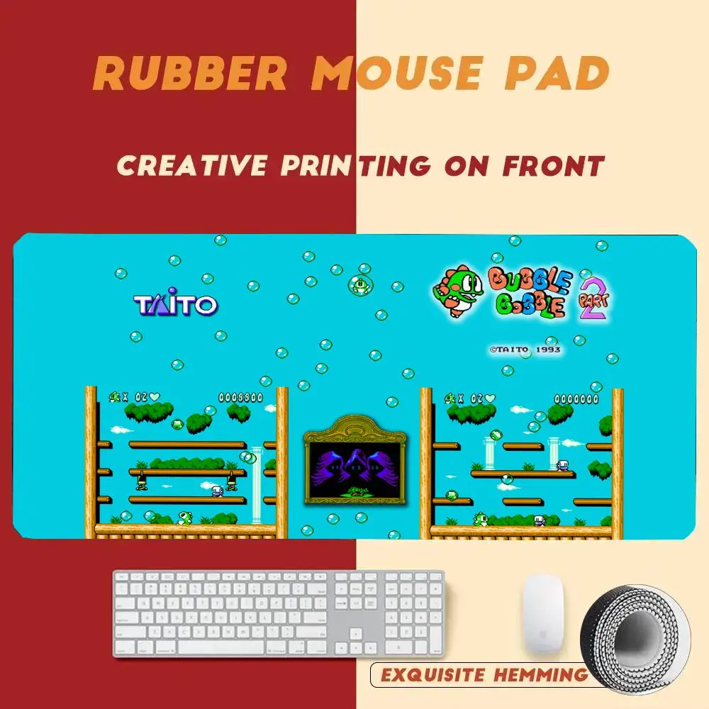 cartoon games Bubble Bobble Mouse Pad Trendy brand cool & simple style rubber mouse pad oversized edge-locked student dormitory 