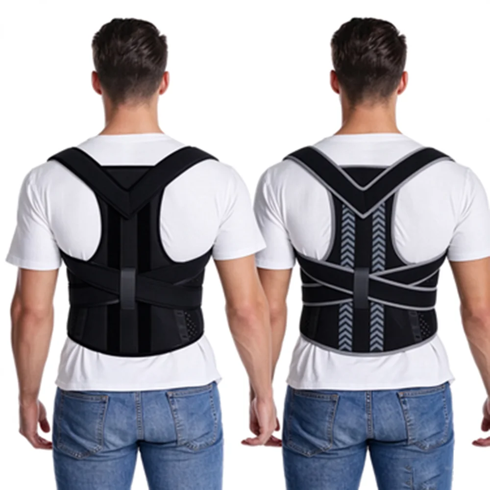 One-Piece Back Posture Support Belt for Men Women, Adjustable Body Posture Straightener, Shoulder Support Brace for Sitting Stan