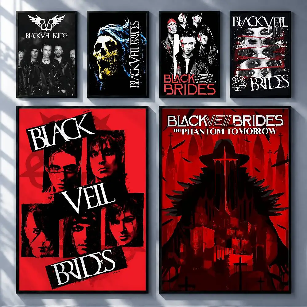 Gothic Band Black Veil Brides Premium Self-Adhesive No Residue Wall Sticker for Home Office Bar Decor