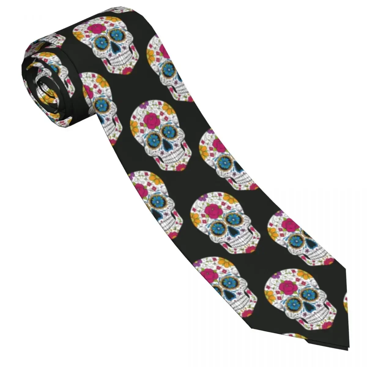 Sugar Skull Floral Print Tie Mexican Elegant Neck s For Unisex Adult Leisure Great Quality Collar  Necktie Accessories