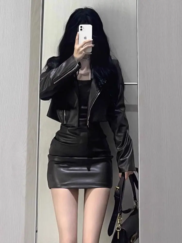 

Женский топ из искусственной кожи ort Bla, весна-осень 2021, новый укороченный топ из искусственной кожи для сексуальных девушек, модная уличная одежда