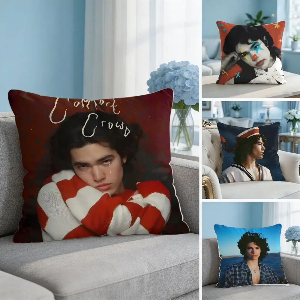 Singer C-Conan Gray Cushion Cover Soft Short Plush Throw Pillow Cover Hidden Zipper Cutecore Sofa Bedroom Home Decor
