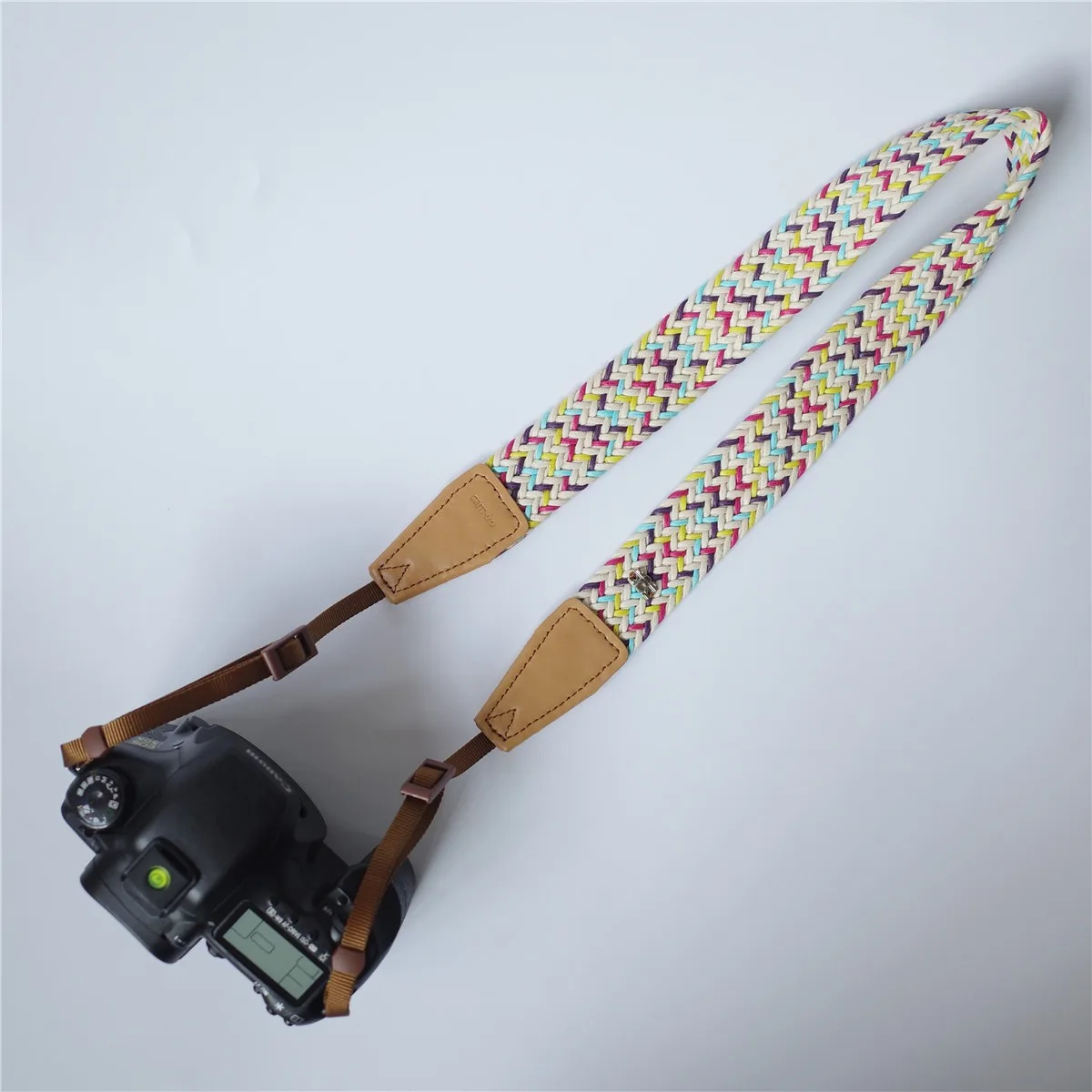 Camera Strap Colorful Cotton Rope Weaving DSLR Universal Adjustable Neck Crossbody Camera Strap Mirrorless Camera Shoulder Strap