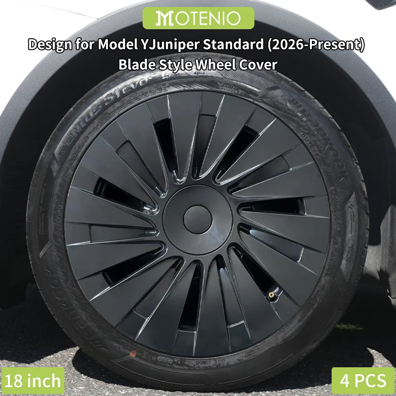 Lot de 4 enjoliveurs pour Tesla Model Y 2026, ensemble de couvre-roues en fer standard de 18 pouces, enjoliveurs noirs de remplacement pour le modèle de base Model Y 2026