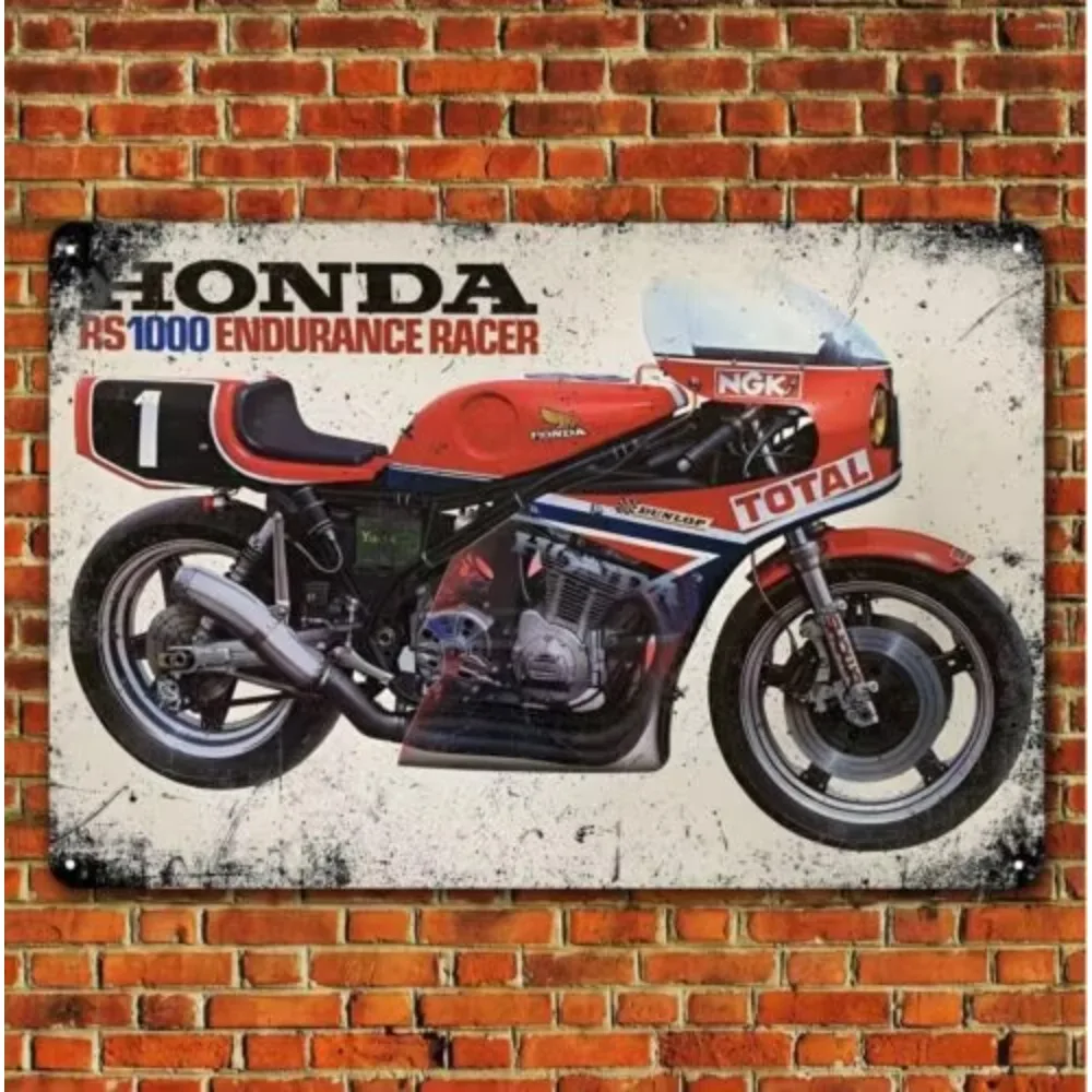 Rs1000 Endurance Racer Vintage Motorcycle Metal Poster Tin Sign 12x8inch 20x30cm 16x12inch 40x30cm