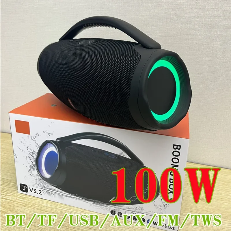 100W BOOMBOX 3 High Power Wireless Bluetooth Speaker RGB Light Party Music Center Portable Home Theater Heavy Bass TWS