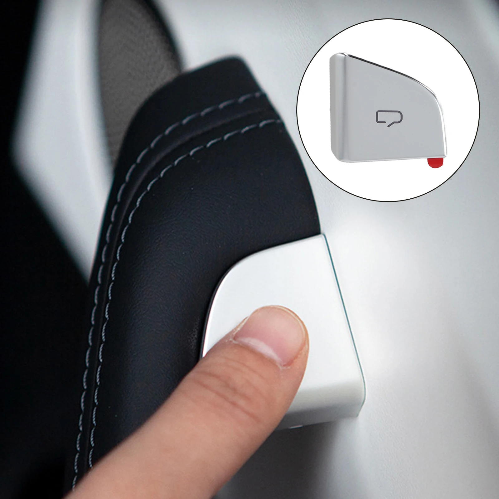 

Brand New High Quality 4pcs/set Decorative Panels Car Accessories For Tesla Door Button Stickers Door Button Trim
