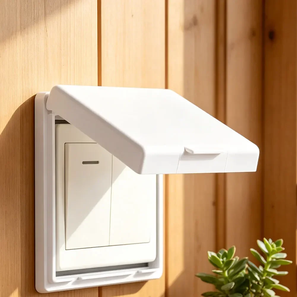 Plastic Wall Mounted Rainproof Box For Light Switch Cover And Socket Waterproof Enclosure For Bathroom Kitchen Garage Patio Use
