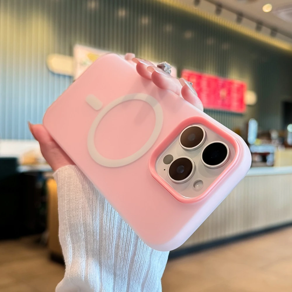 Magnetische kabellose Ladehülle für MagSafe für iPhone 17 16 15 14 Plus 13 12 Pro Max 11, Candy Color 2-in-1, matte Softcover-Hülle – Detail 7