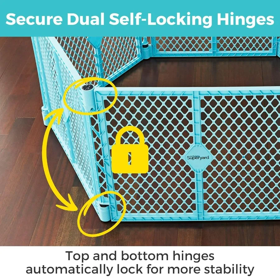 Patio de juegos para bebés Superyard: parque infantil independiente de 6 paneles para uso en interiores o exteriores que incluye hasta 18,5 pies cuadrados y 26 pulgadas