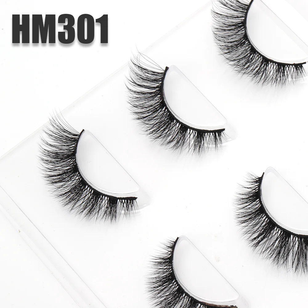 LASHINE Russian Strip Lashes 3-pairs Fluffy Mink Lashes 3D False Eyelashes Russian Volume Eyelashes Fake Eyelashes