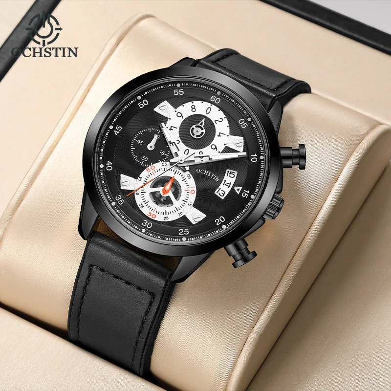 Brand new multi-functional chronograph men's watch silicone belt quartz watch live broadcast foreign trade explosion**