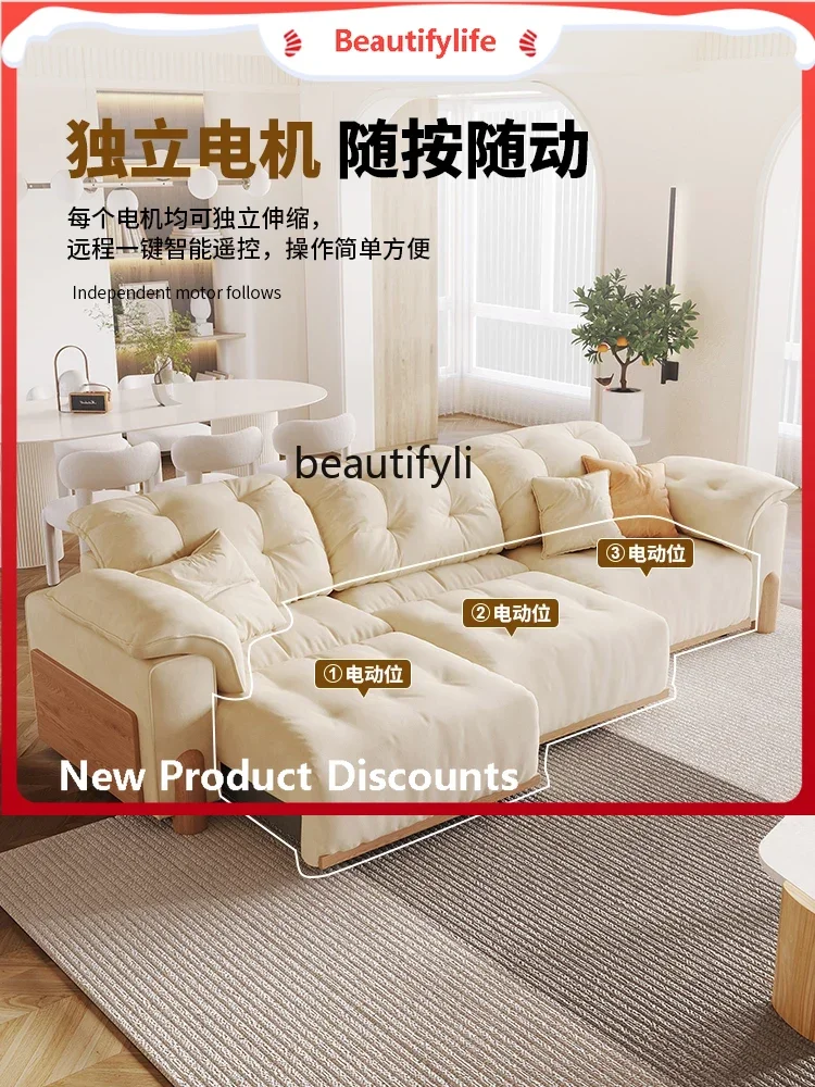 

xz1xzLog кремовый ветер электрический функциональный диван для гостиной новый простой японский кошачья царапина ткань регулируемый диван-кровать