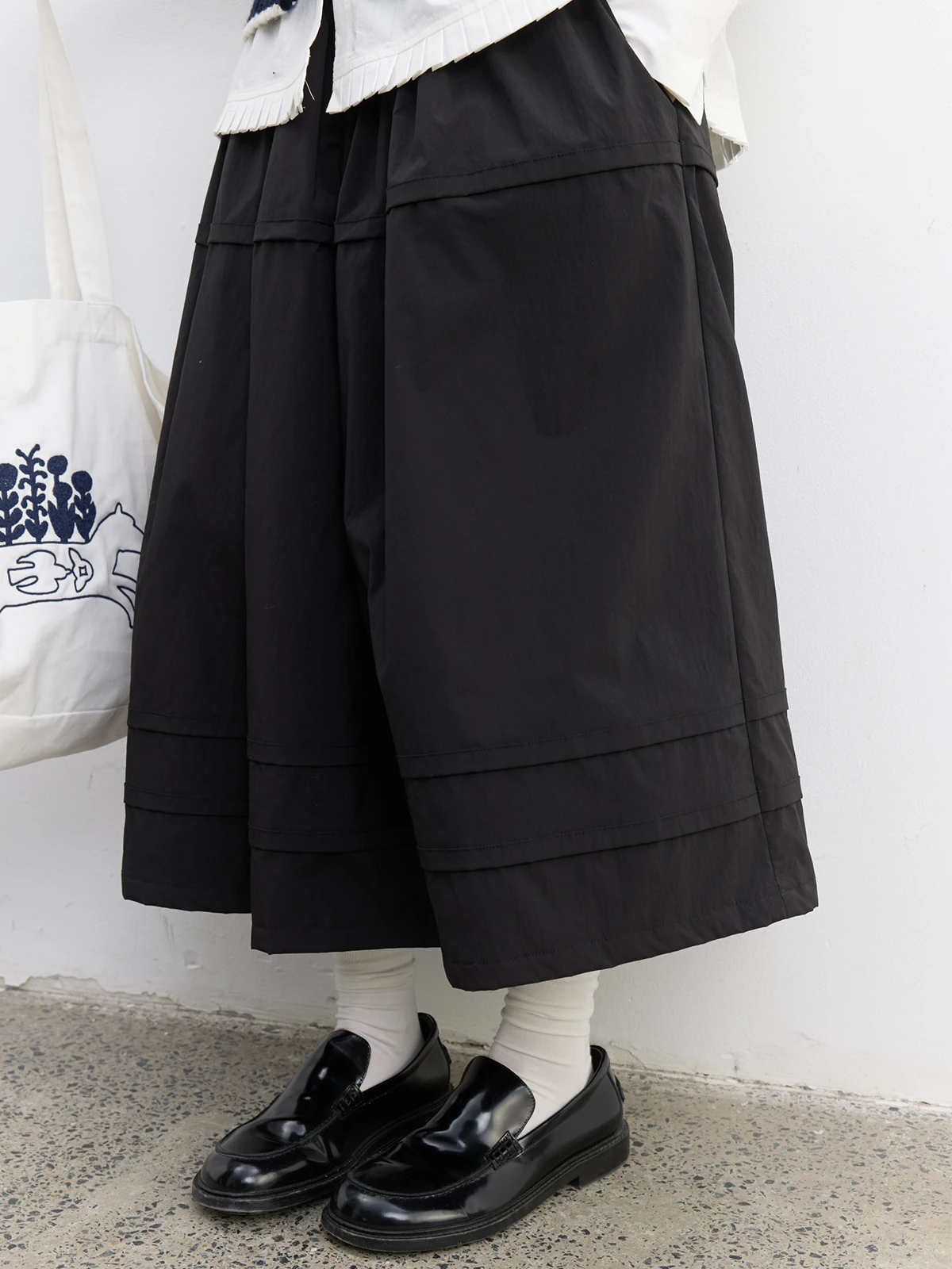 

Casual Long Skirt A-Line Silhouette Pleated Dstring Anti-Wrinkle Color f Skirt Ci Commuting Polyester Fiber