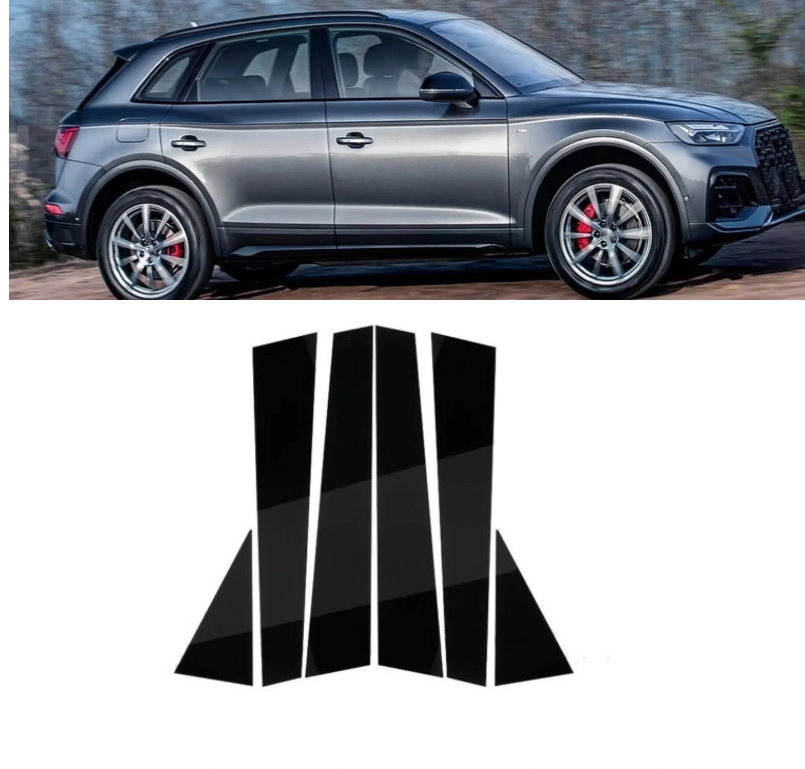 

Glossy Black Pillar Posts Fit For Audi Q5 8R 2009-2011 2012 2013 2014 2015 2016 2017 Window Door Trim Column B C Sticker Cover