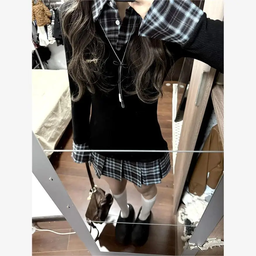 

Ele Bla Long Sve Dr, с застежкой на талии Y2K Sle, женская юбка трапециевидной формы Faion Dr, цельная, осень 2025 г.