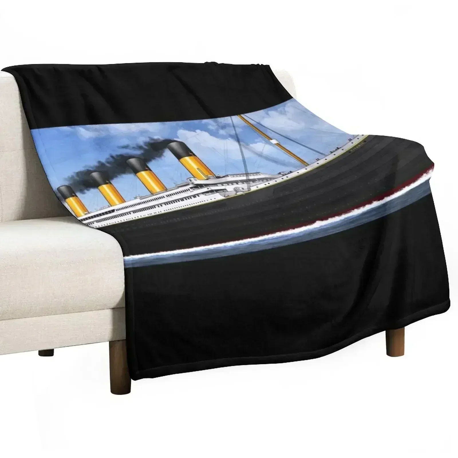 

RMS TITANIC OPEN WATER Throw Blanket Wrinkle Resistant Lightweight Blanket