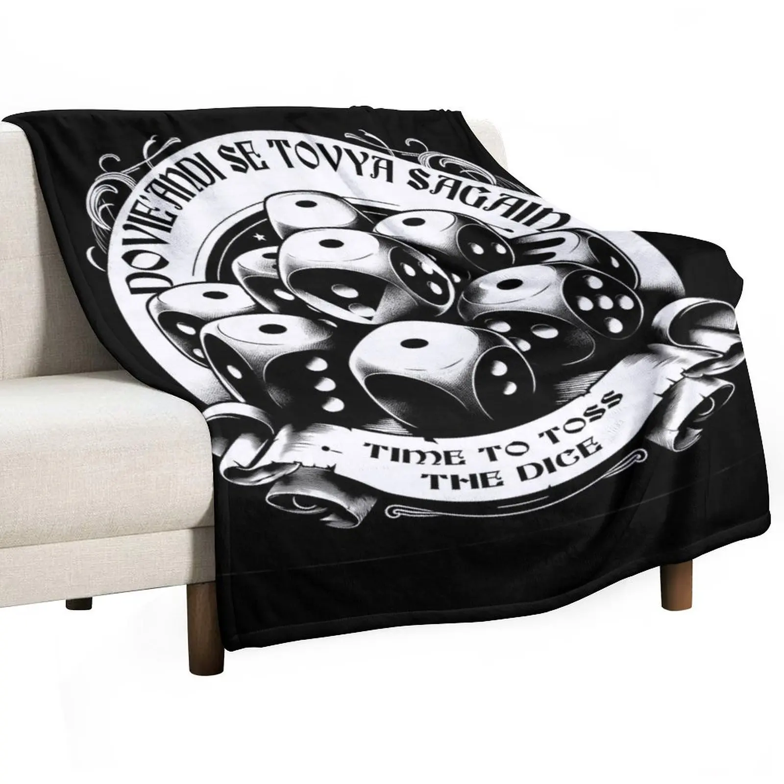 

Time To Toss The Dice - Wheel of Time Throw Blanket Soft Plaid Flannel Fabric Hairys Blankets