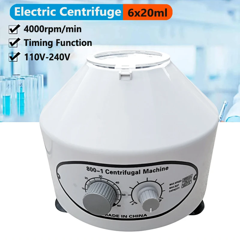 

4000rpm Timing Function Electric Laboratory Centrifuge Medical Practice Machine prp Isolate Serum With 6Pcs 20ml Centrifuge Tube