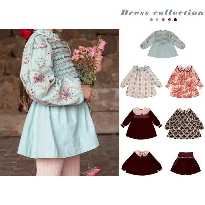 

Per-sale 2025 BA Autumn Winter Girls Embroidered Denim DRESS Kids Dresses for Girls Kids Cotton Set Flower Girl Dresses
