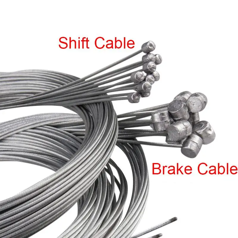 Newest 10-1PC 2M MTB Bicycle Brake Line Bicycle Speed Line Fixed Gear Shifter Gear Brake Cable Set Core Inner Wire MTB Road Bike