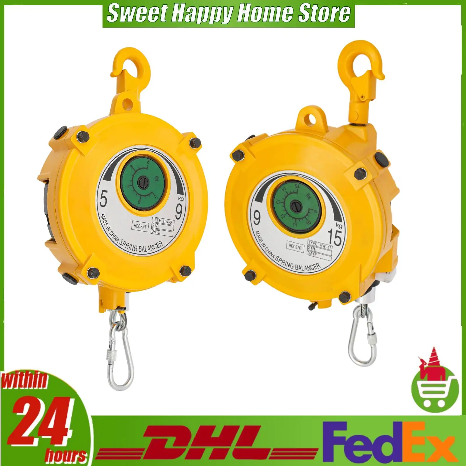 Spring Tool Balancer Retractable Spring Balancer 5-9kg 9-15kg Load Capacity 6.23ft Stroke with Steel Wire for Assembly Line Workshop