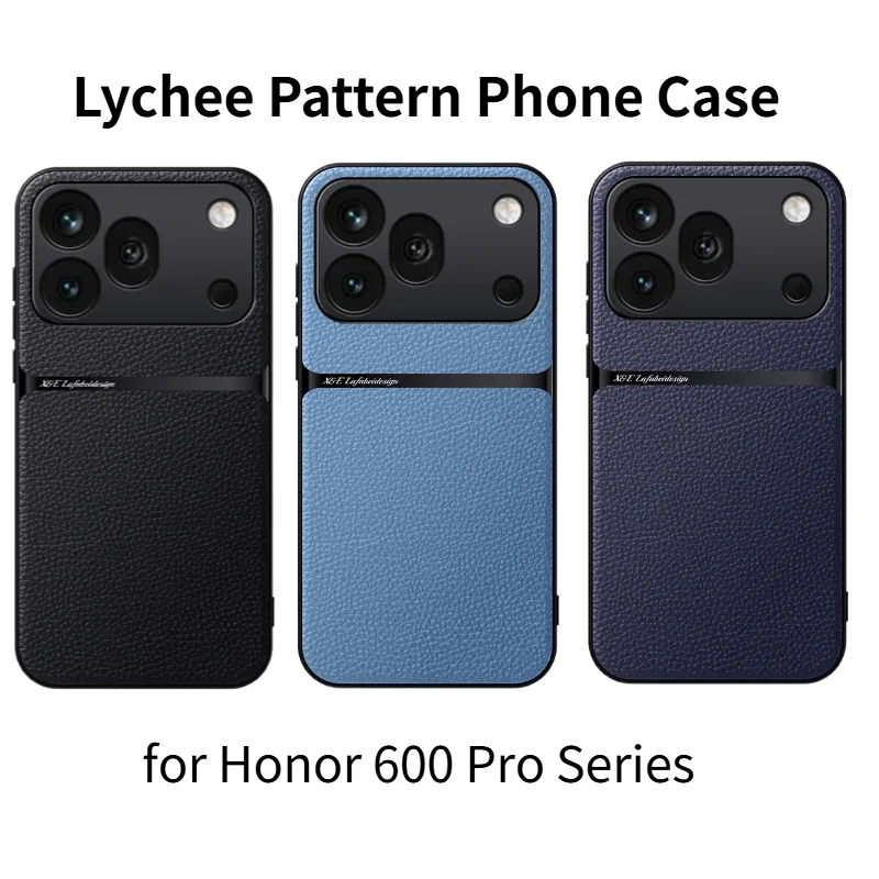 Luxuriöse Schlichte PU-Leder Handyhülle für Honor 600 Pro 500 400 Magic 8 Pro 7 Lite X9D/C/B/A X8D/C/B Magnetische Schutzhülle